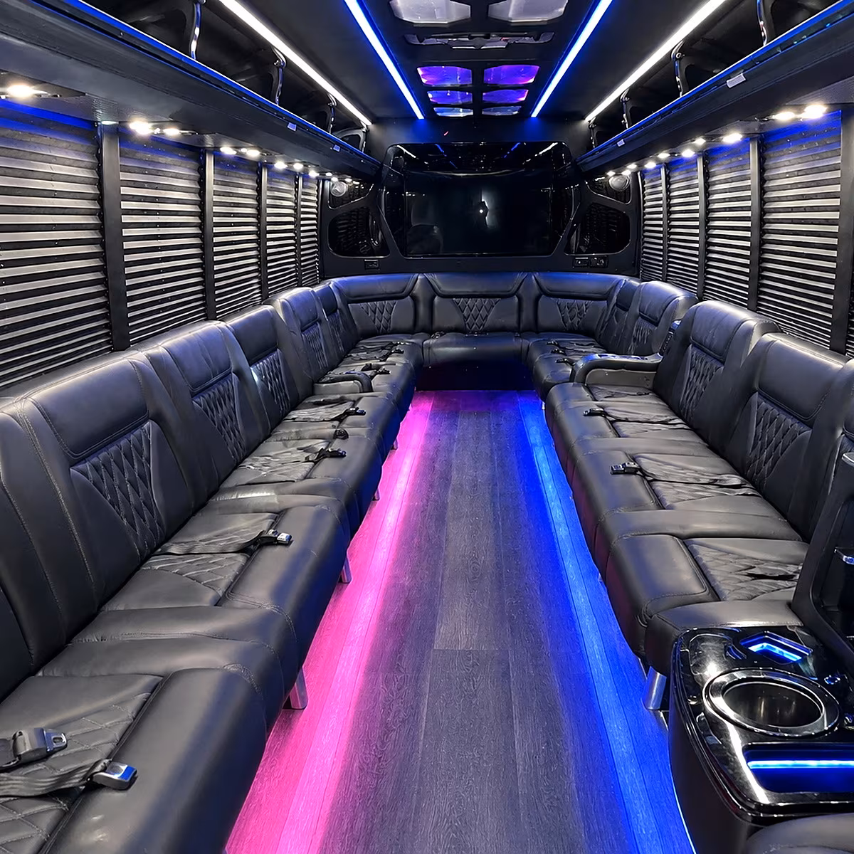hoover party bus rental interior